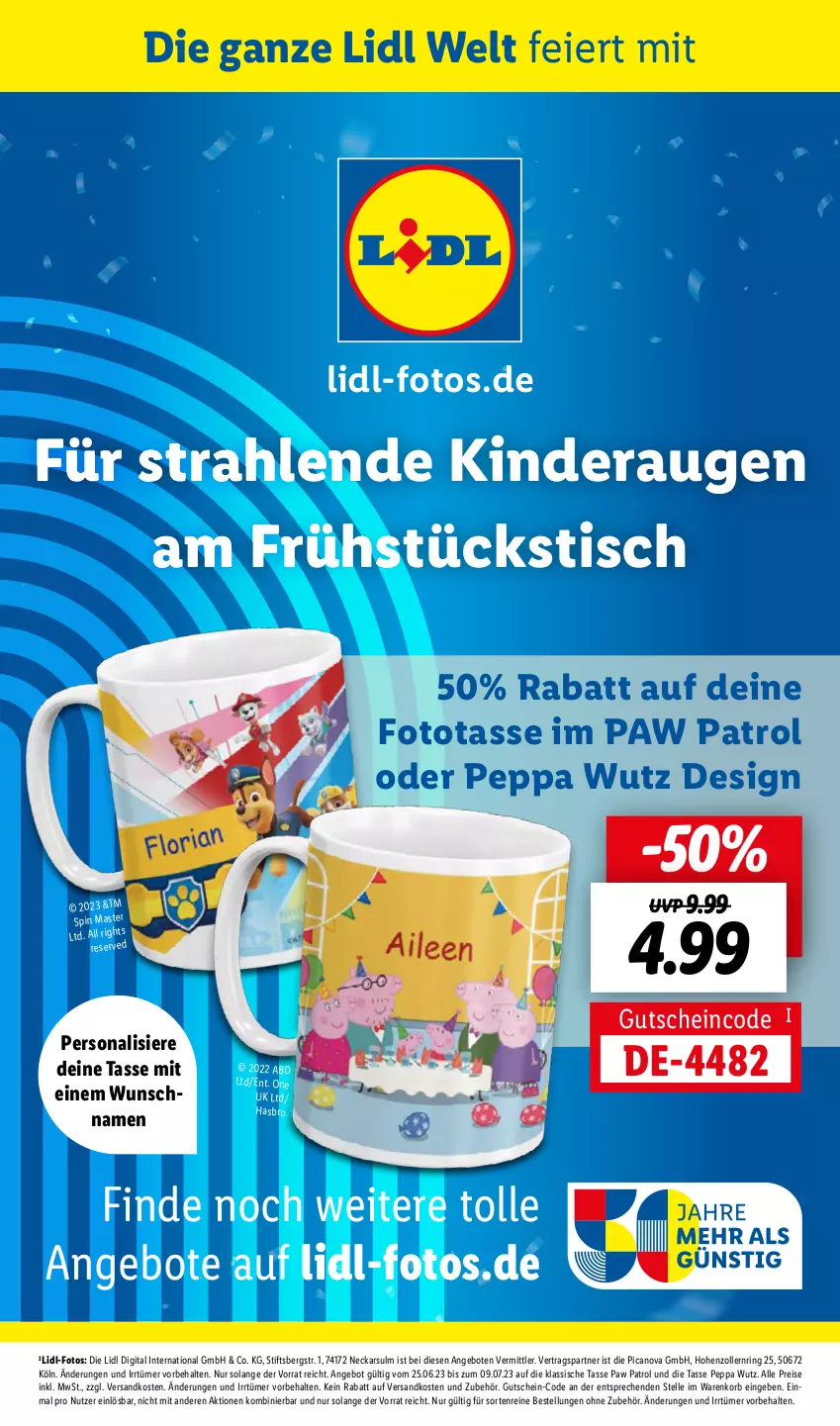 Aktueller Prospekt Lidl - Aktionsprospekt - von 26.06 bis 01.07.2023 - strona 57 - produkty: angebot, angebote, eier, eis, elle, gutschein, Hasbro, Kinder, korb, ndk, Paw Patrol, Persona, reis, ring, tasse, Ti, tisch