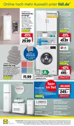 Gazetka promocyjna Lidl - Aktionsprospekt - Gazetka - ważna od 01.07 do 01.07.2023 - strona 52 - produkty: angebot, angebote, Bad, Badmöbel, Bau, baumwolle, Beckenunterschrank, beleuchtung, dell, eis, elle, ente, Frottier-Set, handtücher, hochschrank, hocker, Intel, led-beleuchtung, LG, möbel, Mode, ndk, pool, reis, rel, Ria, Schal, Schale, Schmuck, Schrank, Seitenschrank, spiegel, spiegelschrank, telefon, Ti, tücher, uhr, unterschrank, waschbecken, waschbeckenunterschrank, waschmaschine, waschmaschinen, wenko, wolle