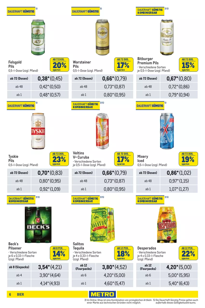 Aktueller Prospekt Metro - Händler Journal - von 22.08 bis 04.09.2024 - strona 6 - produkty: auer, bier, bitburger, burger, desperados, eis, flasche, Mixer, mixery, pils, pilsener, premium pils, reis, steiner, tequila, Ti, tyskie, veltins, warsteiner