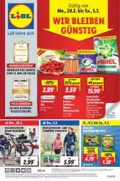 Gazetka promocyjna Lidl - Aktionsprospekt - Gazetka - ważna od 05.03 do 05.03.2022 - strona 1 - produkty: angebot, angebote, ariel, ariel waschmittel, Bad, bio, champion, discount, dulano, E-Bike, eis, erde, gin, lebensmittel, lenor, LG, Liege, obst, preisvorteil, pril, Rauch, reis, Ti, waschmittel, wiener, wiener würstchen, würstchen