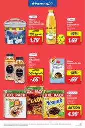 Gazetka promocyjna Lidl - Aktionsprospekt - Gazetka - ważna od 05.03 do 05.03.2022 - strona 39 - produkty: angebot, Bona, cerealien, eis, elle, getränk, joghur, joghurt, kaffee, kondensmilch, Milbona, milch, nestlé, orange, orangen, orangensaft, preisvorteil, reis, saft, sahne, teller, Ti, vita, ZTE