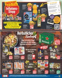 Gazetka promocyjna Edeka - Angebote der Woche - Gazetka - ważna od 15.10 do 15.10.2022 - strona 11 - produkty: auer, Bau, Bauer, bier, bio, deka, discount, edeka bio, eintöpfe, eis, flasche, frucht, gulasch, heineken, kartoffel, kartoffeln, natives olivenöl, natur, olive, oliven, olivenöl, olivenöl extra, orange, orangen, orangensaft, reis, saft, Schal, Schale, schinken, schwein, speisekartoffeln, suppe, suppen, Ti, top-preis, wein, weine, wiener, wiener würstchen, würstchen, ZTE