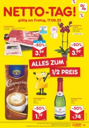 Gazetka promocyjna Netto Marken-Discount - Filial-Angebote - Gazetka - ważna od 18.06 do 18.06.2022 - strona 39 - produkty: angebot, Bau, bestpreis, bier, Blüte, Cap, cappuccino, cin, eis, krüger, Mett, orchidee, reis, rotkäppchen, Schmetterling, schwein, schweine, schweine-bauch, sekt, Ti, topf, wein, weine, ZTE