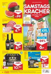 Gazetka promocyjna Netto Marken-Discount - Filial-Angebote - Gazetka - ważna od 18.06 do 18.06.2022 - strona 40 - produkty: angebot, angebote, baileys, bestpreis, bio, discount, drink, eis, gin, hafer, Holz, irish cream, kaffee, kaffeekapseln, kracher, krombache, krombacher, krombacher pils, likör, marken-discount, melone, minutensteaks, ndk, pils, reis, schwein, schweine, sim, steak, steaks, tassimo, Ti, versandkostenfrei, wasser, wassermelone, wein, weine, ZTE