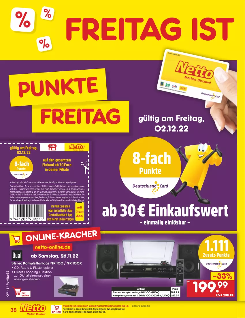 Aktueller Prospekt Netto Marken-Discount - Filial-Angebote - von 28.11 bis 03.12.2022 - strona 40 - produkty: bestpreis, buch, coupon, deutschlandcard, discount, eduscho, eis, erde, guthabenkarte, gutschein, gutscheine, latte, mac, marken-discount, milch, ndk, Radio, Rauch, reis, Spiele, Tchibo, Ti