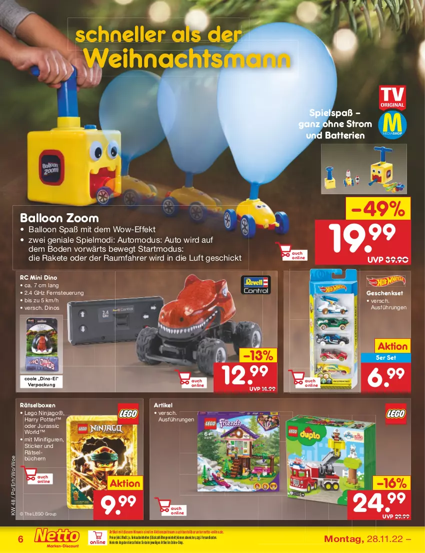 Aktueller Prospekt Netto Marken-Discount - Filial-Angebote - von 28.11 bis 03.12.2022 - strona 8 - produkty: auto, ball, batterie, batterien, eis, elle, geschenkset, Jura, LEGO Ninjago, ndk, ninjago, reis, Ti