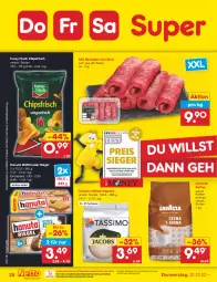 Gazetka promocyjna Netto Marken-Discount - Filial-Angebote - Gazetka - ważna od 03.12 do 03.12.2022 - strona 30 - produkty: bestpreis, bohne, bohnen, chips, chipsfrisch, eis, fleisch, funny-frisch, hanuta, kaffee, kaffee-kapseln, kaffeebohnen, lavazza, ndk, reis, riegel, rind, rouladen, sim, tassimo, Ti, Tiere, wurst, wurst in selbstbedienung