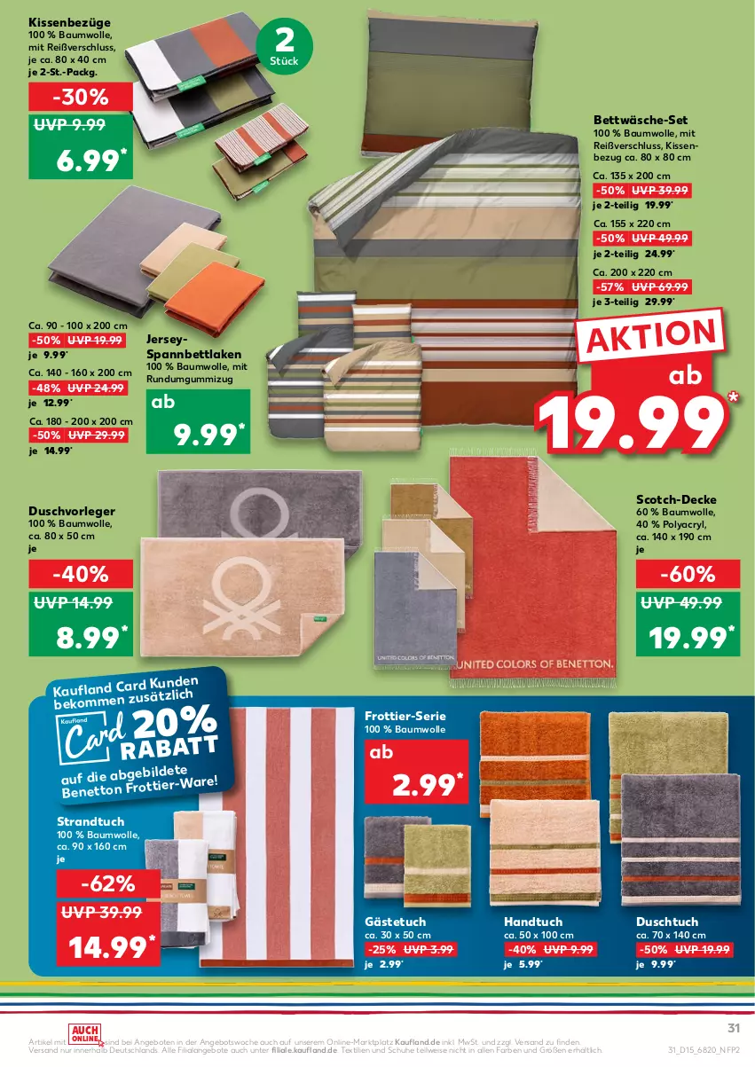 Aktueller Prospekt Kaufland - von 14.04 bis 20.04.2022 - strona 31 - produkty: angebot, angebote, Bau, baumwolle, beko, bett, bettwäsche, decke, duschtuch, eis, gästetuch, handtuch, kissen, Kissenbezug, schuhe, scotch, spannbettlaken, strandtuch, Ti, tuc, wolle