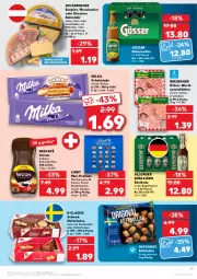 Gazetka promocyjna Kaufland - Gazetka - ważna od 20.04 do 20.04.2022 - strona 11 - produkty: angebot, angebote, auer, Bau, Bauer, bier, bohne, bohnen, bohnenkaffee, braten, bügel, bügelflasche, flasche, gösser, hafer, haferflocken, kaffee, Käse, keks, kekse, Köttbullar, leine, LG, lindt, löslicher bohnenkaffee, milka, milka schokolade, natur, Nescafé, radler, Schärdinger, schnittkäse, schoko, schokolade, Spezi, Ti, wiesbauer, wurst