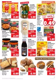 Gazetka promocyjna Kaufland - Gazetka - ważna od 20.04 do 20.04.2022 - strona 23 - produkty: angebot, angebote, backwaren, balsam, balsamico, beutel, bio, brot, brötchen, cevapcici, ciabatta, creme, eier, eis, elle, erasco, fisch, fleisch, frische backwaren, grill, gurke, gurken, hawesta, heinz, kartoffel, Kühne, maggi, mozzarella, natur, nudel, nudeln, pfanne, pfannen, Plunder, pommes, püree, reis, rel, Ria, rosen, salat, sauce, sim, suppe, teller, thunfisch, Ti, tomate, topf, Vegeta, Weizenbrot