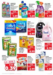 Gazetka promocyjna Kaufland - Gazetka - ważna od 20.04 do 20.04.2022 - strona 27 - produkty: allzweckreiniger, angebot, angebote, Bad, Cap, Cillit, cillit bang, domestos, Fettlöser, Finish, frolic, gelee, Glade, hundenahrung, katzennahrung, kitekat, kraft, küche, lufterfrischer, pedigree, perwoll, reiniger, rind, saft, Soße, spülmaschinen, spülmaschinentabs, Ti, waschmittel, wc-gel, weck, wolle