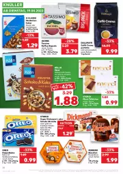 Gazetka promocyjna Kaufland - Gazetka - ważna od 20.04 do 20.04.2022 - strona 38 - produkty: angebot, beutel, bohne, bohnen, caffè crema, creme, dallmayr, Dickmann's, Doppelkekse, ente, erdnüsse, erdnüssen, ferrero, Ferrero Küsschen, hafer, haferflocken, jacobs, jacobs tassimo, kaffee, kaffee-kapseln, keks, kekse, kölln, korn, merci, müsli, nuss, oreo, pralinen, schoko, schokolade, sim, storck, studentenfutter, tasse, tassimo, Ti, tisch, vanille, ZTE