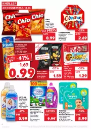 Gazetka promocyjna Kaufland - Gazetka - ważna od 20.04 do 20.04.2022 - strona 4 - produkty: angebot, auer, Cap, chio chips, chips, de beukelaer, eis, gin, kartoffel, kartoffelchips, kitkat, korn, lion, nestlé, pampers, pampers baby dry, Pants, reis, riegel, schoko, schokoriegel, Softlan, Ti, waschmittel, weichspüler, Weisser Riese, windeln, ZTE