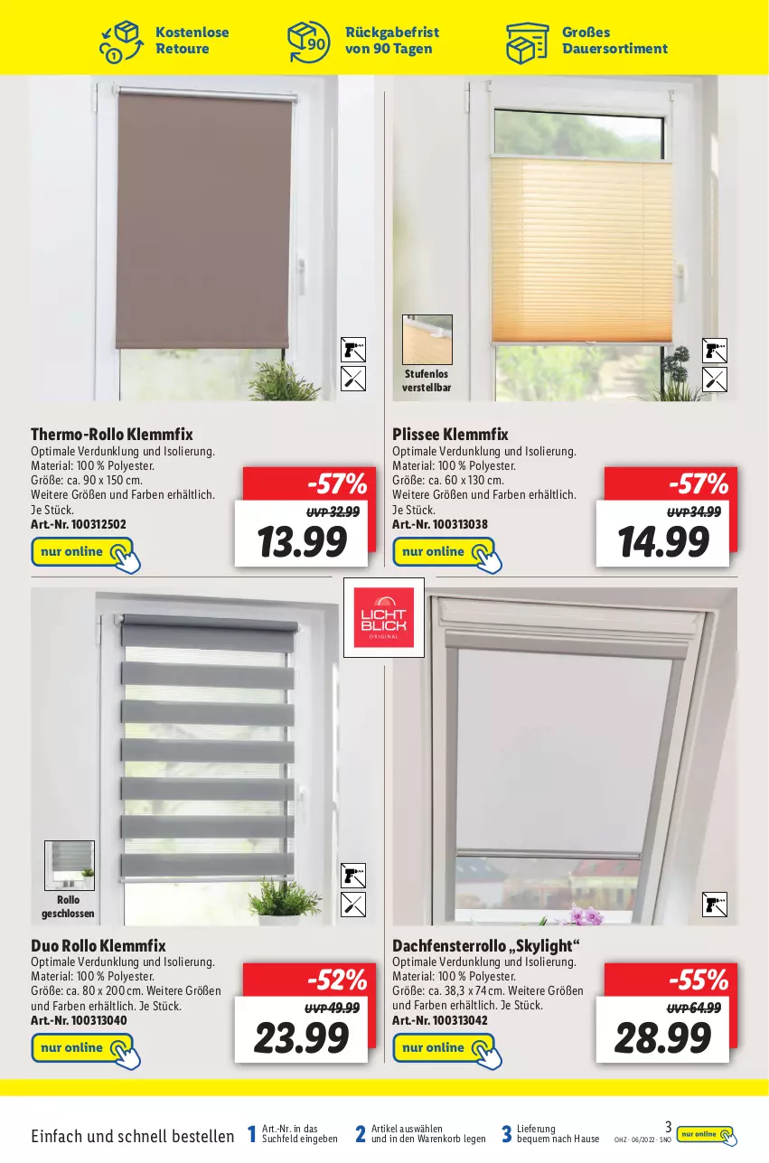 Aktueller Prospekt Lidl - Wochen-Highlights im Onlineshop - von 07.02 bis 13.02.2022 - strona 3 - produkty: auer, elle, fenster, korb, Ria, thermo-rollo, Ti