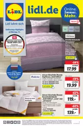 Gazetka promocyjna Lidl - Wochen-Highlights im Onlineshop - Gazetka - ważna od 13.02 do 13.02.2022 - strona 1 - produkty: angebot, Bau, baumwolle, beere, bett, Betttuch, bettwäsche, decke, eis, ente, jersey-spannbetttuch, kissen, Kissenbezug, kopfkissen, LG, ndk, Rauch, reis, spannbetttuch, Ti, tuc, wolle