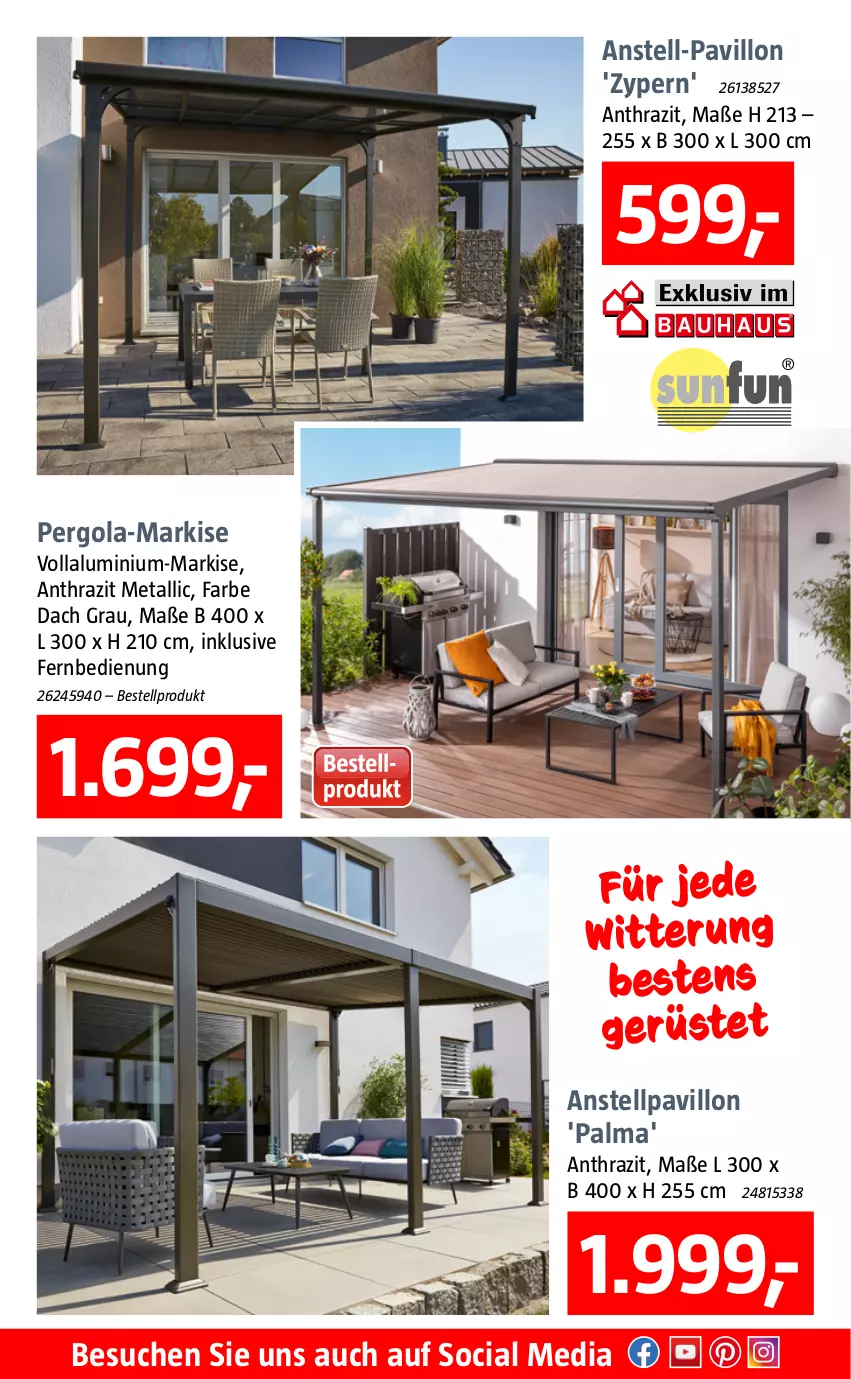 Aktueller Prospekt Bauhaus - Prospekte - von 23.05 bis 29.05.2022 - strona 11 - produkty: fernbedienung, pavillon