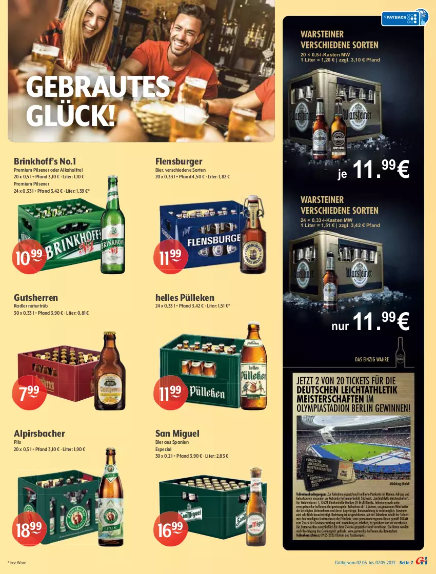 Aktueller Prospekt Getraenke Hoffmann - Prospekte - von 02.05 bis 07.05.2022 - strona 7 - produkty: alkohol, Alpirsbacher, Alwa, Bad, beere, Berger, bier, burger, elle, flensburger, frucht, gerolsteine, gerolsteiner, hella, himbeer, himbeere, hochwald, kirsch, kirsche, mac, mineralwasser, mit frucht, natur, natürliches mineralwasser, nuss, pfirsich, pils, pilsener, premium pils, radler, rel, rheinfels quelle, Sprudel, steiner, Ti, wasser