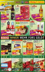 Gazetka promocyjna Norma - Norma - Gazetka - ważna od 02.10 do 02.10.2023 - strona 11 - produkty: aktionspreis, auer, Bau, Bauer, Becher, Brandenburger äpfel, burger, Edelsalami, eis, flasche, frucht, Garten, goldkrone, Hausmacher, kartoffel, kartoffelsalat, ketchup, kohlrabi, kräuter, kräuterlikör, krone, kühlregal, Kürbis, leberwurst, likör, mac, milch, radieschen, regal, reis, ring, Rotwurst, rouladen, sac, salami, salat, schoko, schokolade, schokoladen, schwein, snack, Spezi, Ti, tiefpreis, tomate, tomaten, tomaten ketchup, vollmilch, wein, würfel, wurst, ZTE