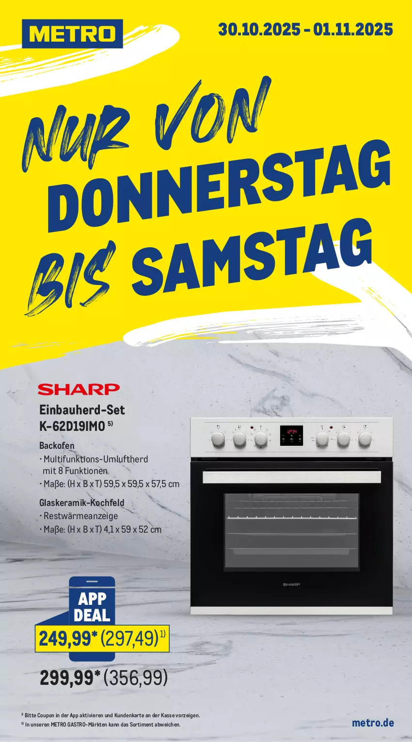 Aktueller Prospekt Metro - App Deals - von 27.10 bis 01.11.2025 - strona 3 - produkty: backofen, Bau, coupon, einbauherd, einbauherd-set, glaskeramik, glaskeramik-kochfeld, keramik-kochfeld, kochfeld, Metro, metro gastro, Ofen, Ti