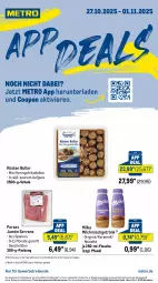 Gazetka promocyjna Metro - App Deals - Gazetka - ważna od 01.11 do 01.11.2025 - strona 1 - produkty: abholpreise, angebot, angebote, coupon, dell, eis, elle, flasche, frikadellen, getränk, gin, hering, Herings, ilag, jamón serrano, karamell, Metro, metro gastro, milch, milka, Rauch, reis, ring, rwe, Schal, Schale, schnitten, serrano, Ti