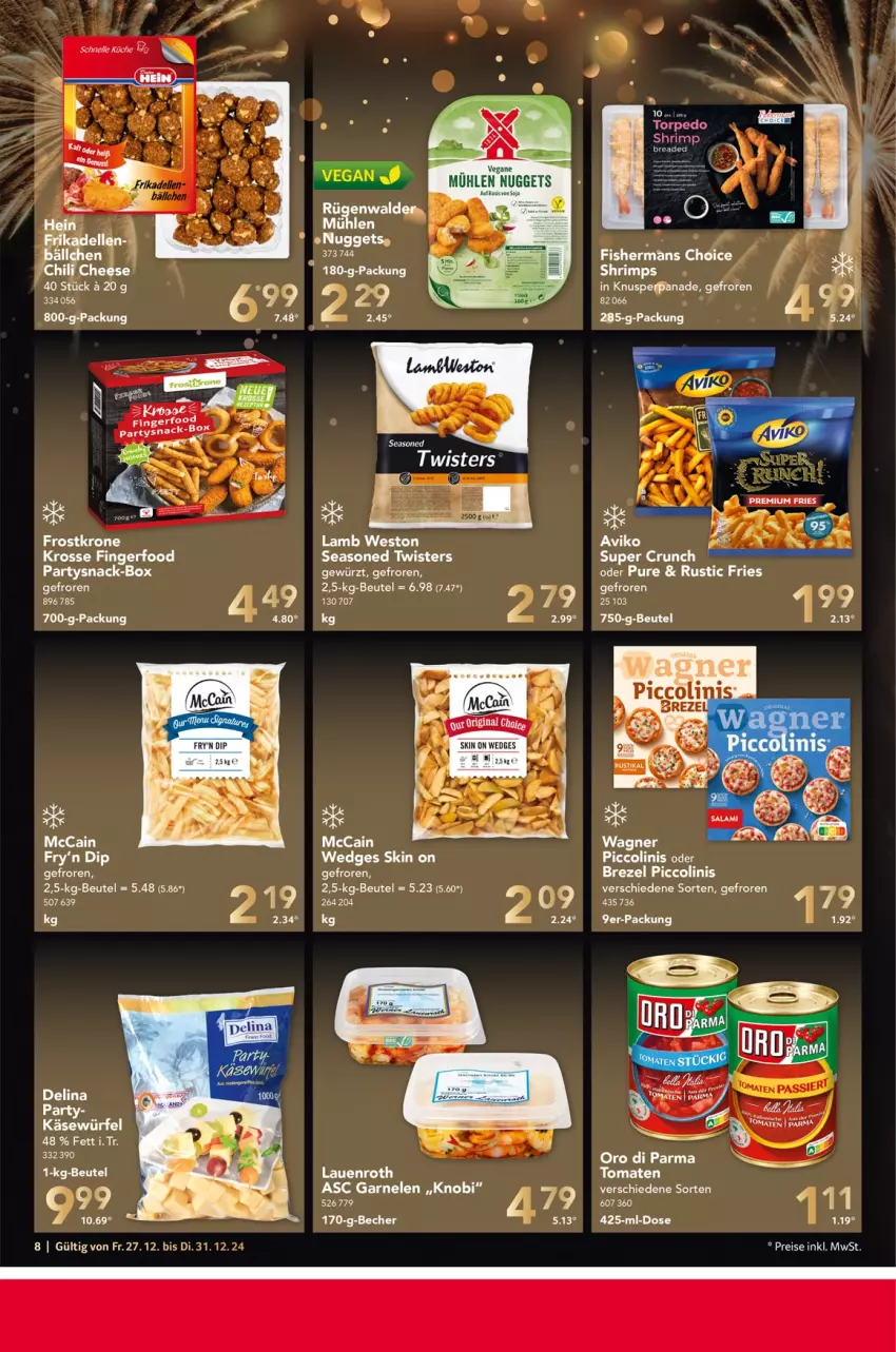 Aktueller Prospekt Selgros - Food - von 27.12 bis 31.12.2024 - strona 8 - produkty: beutel, brezel, dip, eis, garnelen, gewürz, mccain, nuggets, oro di parma, piccolinis, reis, snack, Ti, tomate, tomaten, würfel