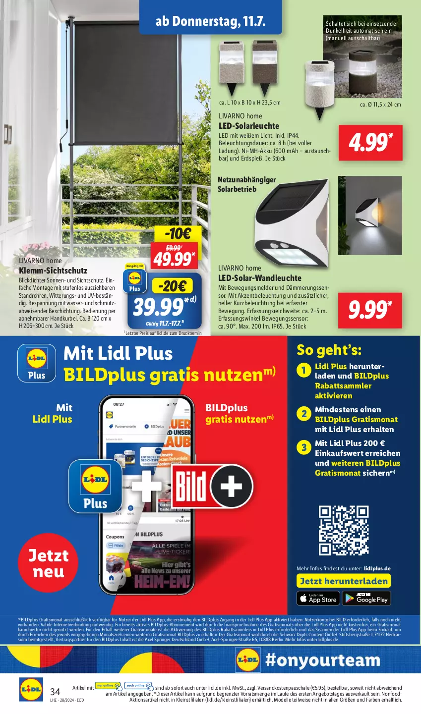 Aktueller Prospekt Lidl - Aktionsprospekt - von 08.07 bis 13.07.2024 - strona 42 - produkty: akku, angebot, auer, aust, auto, axe, beleuchtung, Bewegungssensor, dell, eis, elle, erde, gsw, led-solarleuchte, Leuchte, Mode, ndk, reis, ring, Schal, Schale, solarleuchte, Ti, tisch, wasser, ZTE