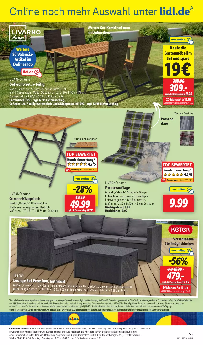 Aktueller Prospekt Lidl - Aktionsprospekt - von 08.07 bis 13.07.2024 - strona 43 - produkty: angebot, angebote, Bau, baumwolle, dell, eimer, eis, elle, erde, Garten, gartenmöbel, gartentisch, Holz, klappsessel, klapptisch, latte, möbel, Mode, ndk, reis, rel, Schal, Schale, sessel, telefon, Ti, tisch, uhr, wolle