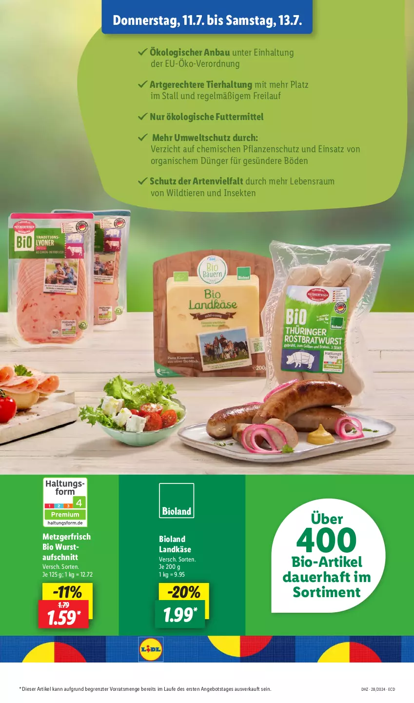 Aktueller Prospekt Lidl - Aktionsprospekt - von 08.07 bis 13.07.2024 - strona 51 - produkty: angebot, auer, aufschnitt, Bau, bio, bioland, dünger, Käse, landkäse, ndk, pflanze, pflanzen, sekt, Ti, Tiere, Wild, wurst, ZTE