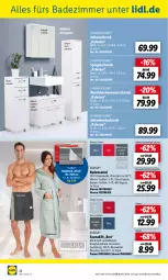 Gazetka promocyjna Lidl - Aktuelle Onlineshop-Highlights - Gazetka - ważna od 30.09 do 30.09.2022 - strona 24 - produkty: Bad, Bademantel, Bau, baumwolle, Beckenunterschrank, handtuch, hochglanz, hochschrank, LG, Mantel, möbel, ndk, Ria, Saunakilt, Schrank, Seitenschrank, spiegel, spiegelschrank, Ti, tuc, unterschrank, waschbecken, waschbeckenunterschrank, wolle