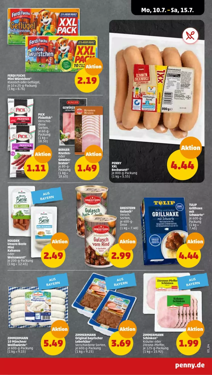 Aktueller Prospekt Penny - Prospekte - von 10.07 bis 15.07.2023 - strona 3 - produkty: Berger, Geflügel, gewürz, gin, gulasch, kräuter, pfeffer, rind, Ti, tulip, zitrone