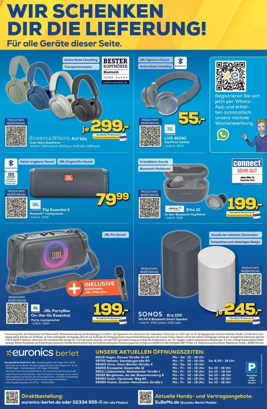 Aktueller Prospekt Euronics - Prospekte - von 30.01 bis 03.02.2024 - strona 12 - produkty: angebot, angebote, auto, elle, gin, Handy, jbl, kopfhörer, lautsprecher, Ti, tisch, uhr