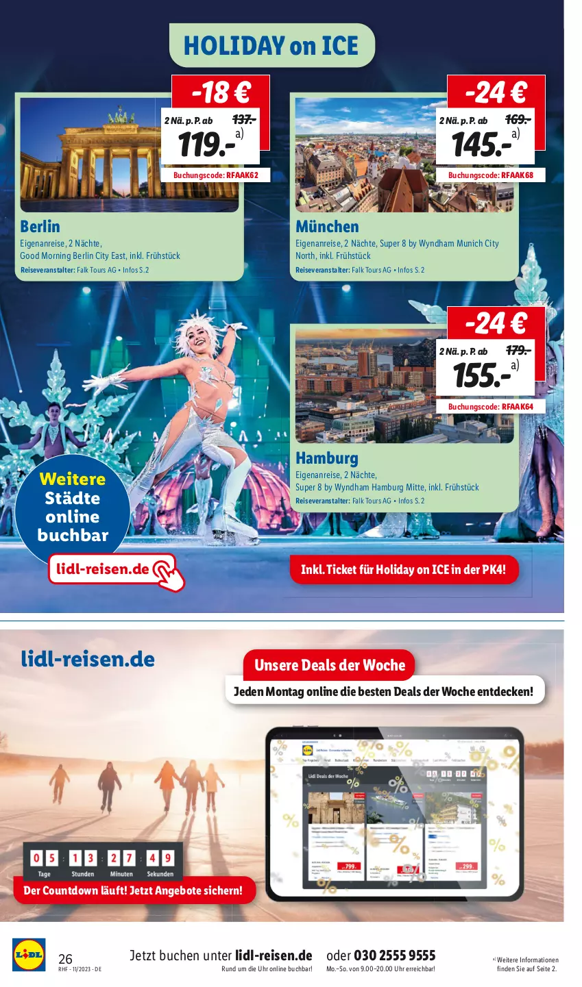 Aktueller Prospekt Lidl - November Reise-Highlights - von 30.10 bis 30.11.2023 - strona 26 - produkty: angebot, angebote, buch, decke, eis, reis, reiseveranstalter, Ti, uhr