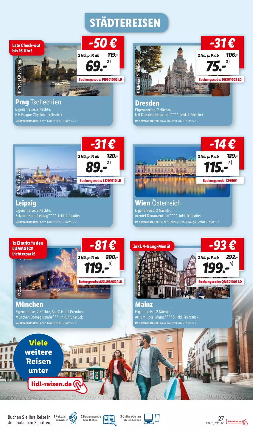 Aktueller Prospekt Lidl - November Reise-Highlights - von 30.10 bis 30.11.2023 - strona 27 - produkty: Bad, buch, Cava, eis, reis, reiseveranstalter, rum, telefon, Ti, uhr