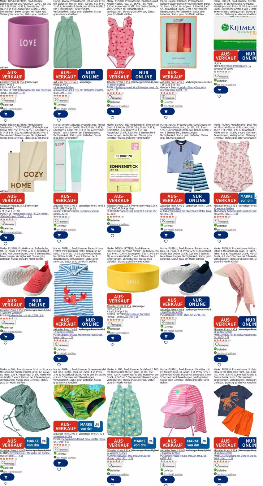 Aktueller Prospekt Dm Drogerie - Prospekte - von 10.11 bis 19.11.2025 - strona 19 - produkty: Anzug, Bad, badeanzug, Becher, braun, eis, Elefant, elle, ente, geschirr, geschirrtuch, Kijimea, kirsch, Krebs, medizinprodukt, Mütze, reis, rum, rwe, sac, Schlafanzug, schlafsack, schuhe, schüssel, Serum, shirt, Skateboard, tee, Ti, tuc, uhr, usb