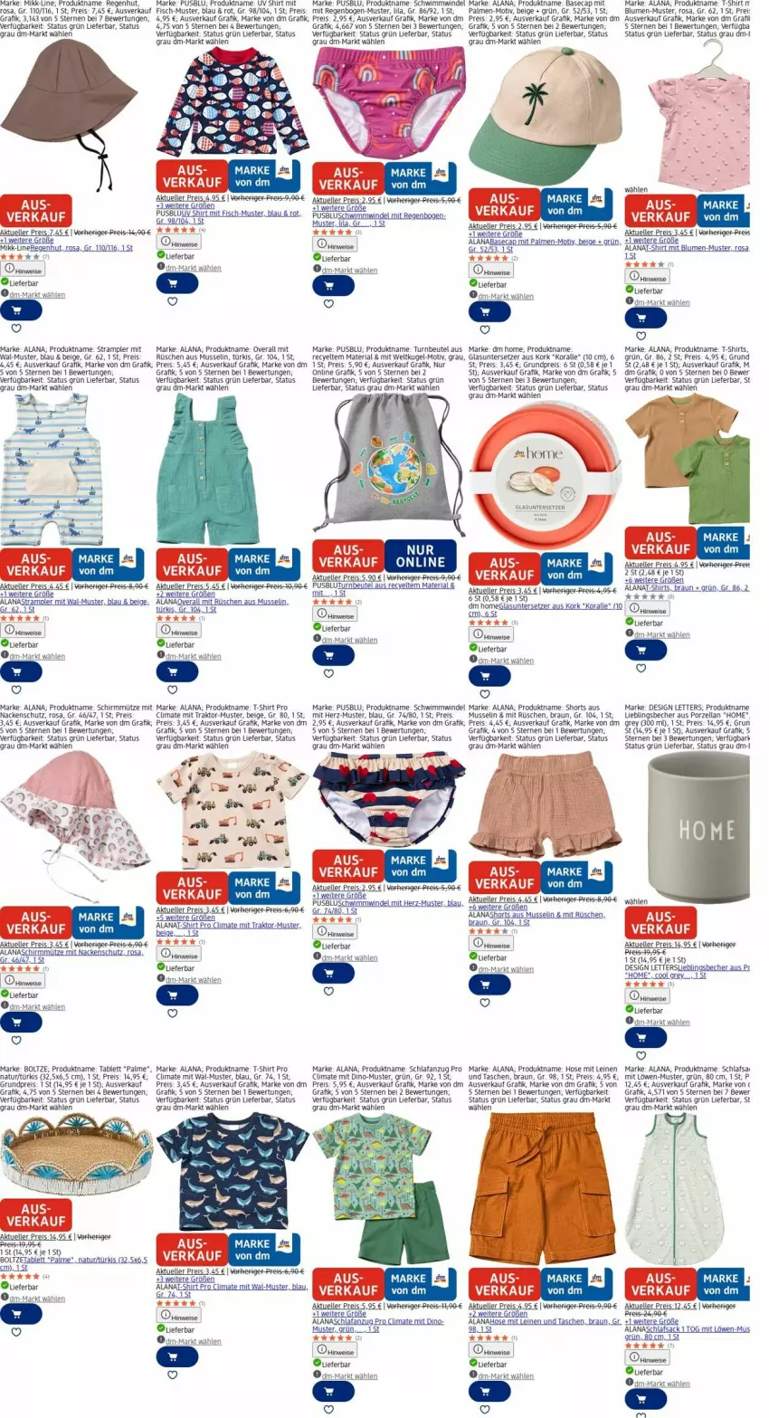 Aktueller Prospekt Dm Drogerie - Prospekte - von 10.11 bis 19.11.2025 - strona 21 - produkty: Anzug, Becher, beutel, blume, blumen, braun, Cap, eis, elle, fisch, hose, Kugel, leine, Mütze, natur, orange, Overall, reis, Ria, sac, Schlafanzug, schlafsack, shirt, shirts, shorts, Strampler, T-Shirt, tablet, tablett, Tasche, taschen, Ti, Untersetzer, usb
