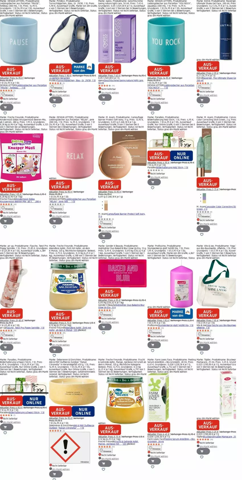 Aktueller Prospekt Dm Drogerie - Prospekte - von 10.11 bis 19.11.2025 - strona 25 - produkty: apfel, aprikose, aqua, Atari, Bau, baumwolle, Becher, beere, beeren, bio, bio-baumwolle, Brei, creme, Duftkerze, eis, elle, flasche, freche freunde, frucht, Gesichtscreme, hafer, Holz, kerze, Kinder, Knuspermüsli, mac, mam, mango, müsli, natur, Peeling, Popp, Profissimo, rasiergel, reis, rel, rum, Serum, sim, Tasche, tasse, Ti, uhu, usb, wolle, Yo