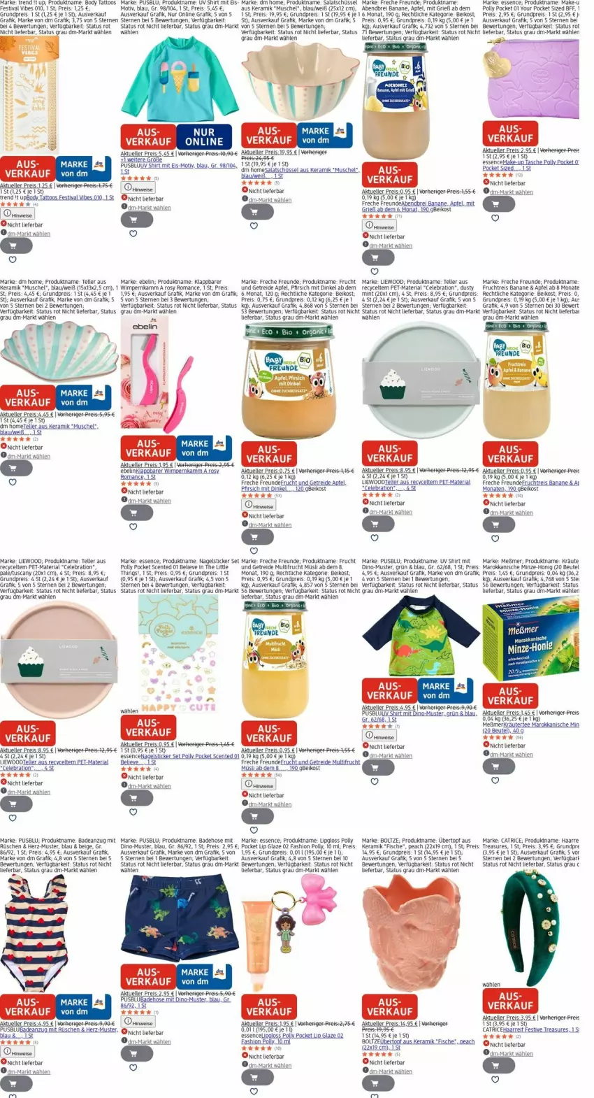 Aktueller Prospekt Dm Drogerie - Prospekte - von 10.11 bis 19.11.2025 - strona 28 - produkty: Anzug, apfel, Bad, badeanzug, Badehose, banane, beutel, bio, body, Brei, eis, elkos, elle, ente, fisch, fische, freche freunde, frucht, honig, hose, Kraut, LG, Lipgloss, Meßmer, mint, minze, müsli, pfirsich, reis, Ria, salat, schüssel, shirt, Tasche, tee, teller, Ti, topf, usb, Yo