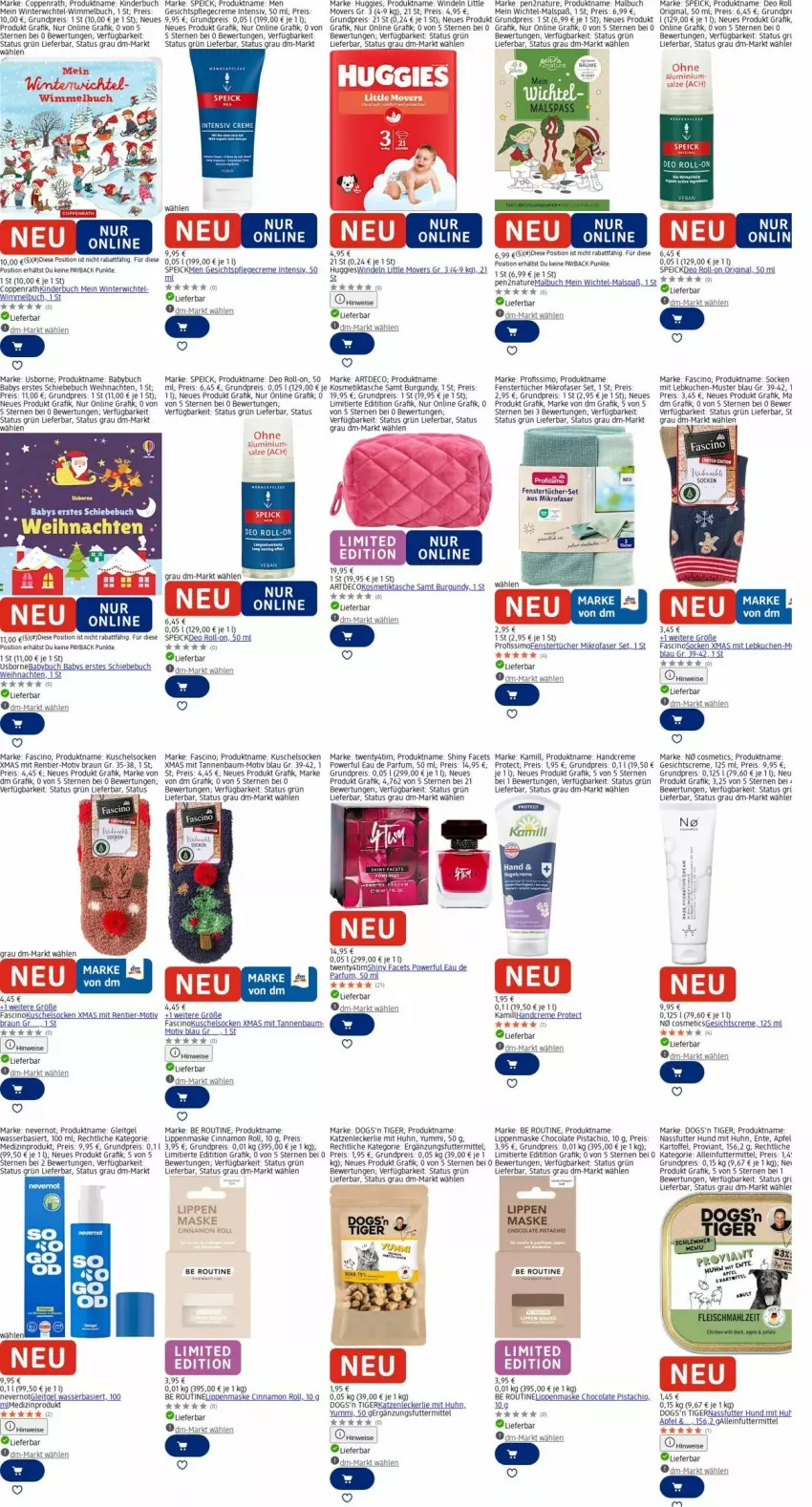 Aktueller Prospekt Dm Drogerie - Prospekte - von 10.11 bis 19.11.2025 - strona 3 - produkty: akku, alleinfuttermittel, apfel, Bau, braun, buch, cin, cola, coppenrath, creme, deo, deo roll-on, Eau de parfum, eier, eis, ente, fenster, Gesichtscreme, gesichtspflege, gin, handcreme, Huggies, Kamill, kartoffel, Kinder, Kinderbuch, kosmetik, Kosmetiktasche, kuchen, Kuschelsocken, Lebkuchen, LG, Malbuch, mam, Maske, medizinprodukt, mikrofaser, nassfutter, natur, parfum, payback, Pflegecreme, Profissimo, Proviant, reis, roll-on, salz, sim, socken, Speick, Tannenbaum, Tasche, Ti, tücher, uhr, uhu, usb, wasser, weihnachten, Wichtel, windeln, xmas