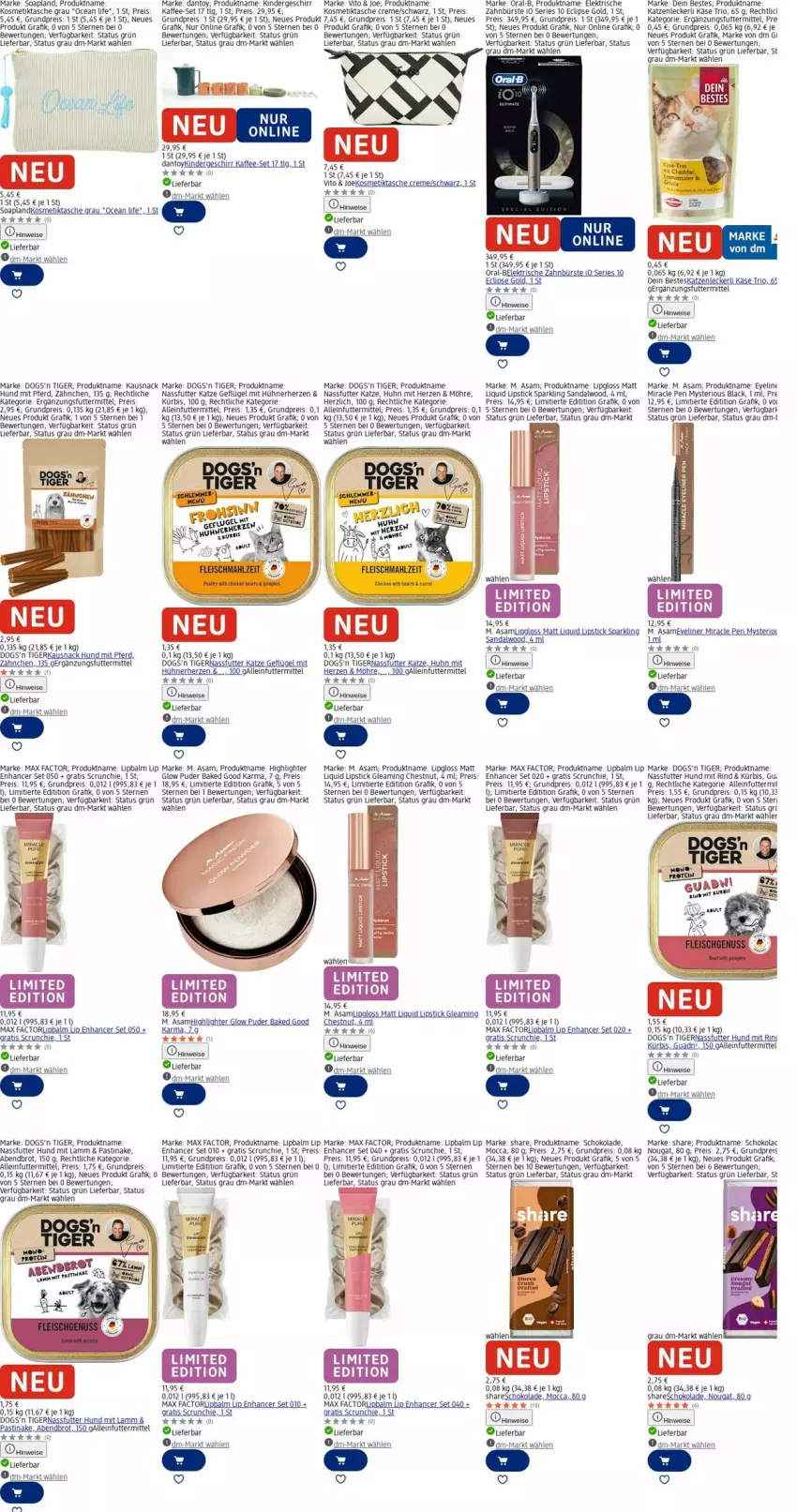 Aktueller Prospekt Dm Drogerie - Prospekte - von 10.11 bis 19.11.2025 - strona 4 - produkty: alleinfuttermittel, asti, brot, bürste, creme, eier, eis, elektrische zahnbürste, Eyeliner, Geflügel, geschirr, hühner, kaffee, Käse, Kinder, korn, kosmetik, Kosmetiktasche, Kürbis, lack, lamm, LG, Lipgloss, Lipstick, Max Factor, nassfutter, ndk, oral-b, reis, rind, schoko, schokolade, snack, Tasche, Ti, zahnbürste