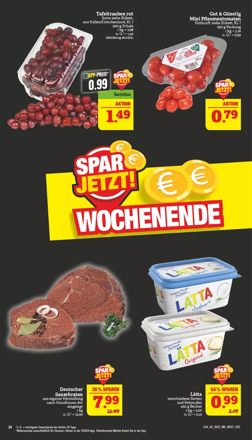 Aktueller Prospekt Marktkauf - Prospekt - von 31.10 bis 05.11.2022 - strona 38 - produkty: aktionspreis, auer, braten, deka, eis, nuss, pflaume, pflaumen, reis, Schal, Schale, tafeltrauben, Ti, tomate, tomaten, trauben, ZTE