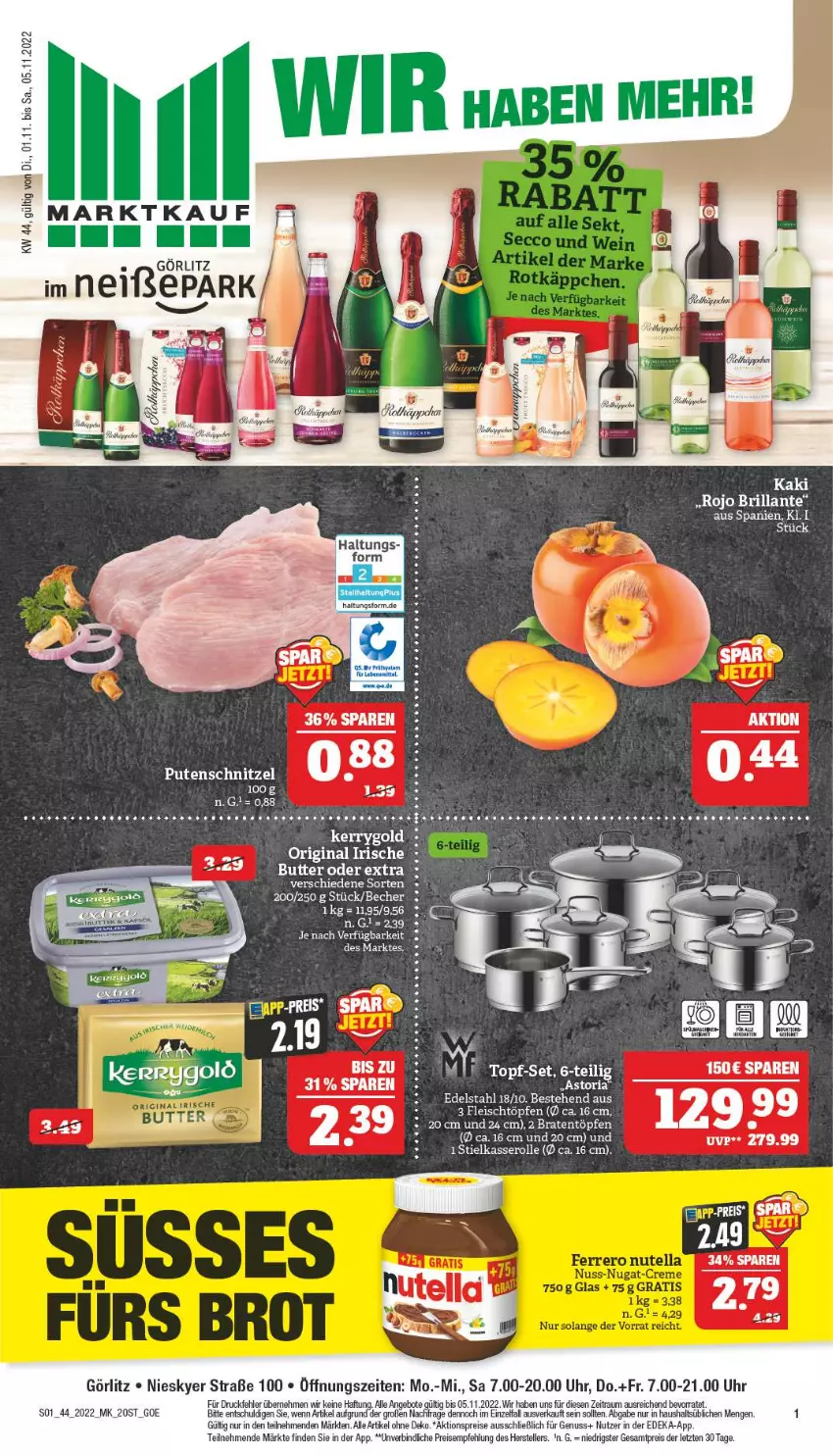 Aktueller Prospekt Marktkauf - Prospekt - von 31.10 bis 05.11.2022 - strona 5 - produkty: aktionspreis, angebot, angebote, Becher, braten, butter, deka, edelstahl, eis, elle, fleisch, Kaki, kerrygold, nuss, reis, stielkasserolle, tee, teller, Ti, uhr, ZTE