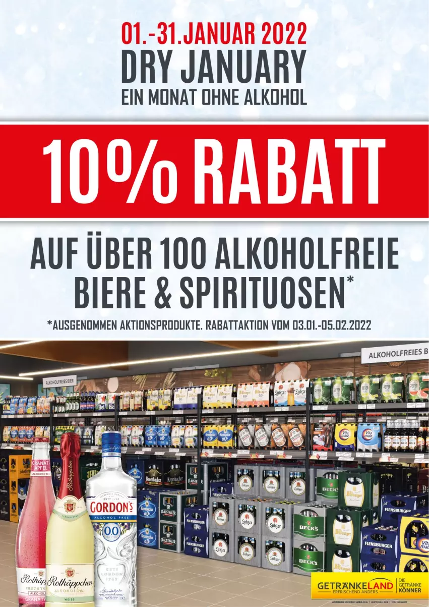 Aktueller Prospekt Getraenkeland - von 01.01 bis 31.01.2022 - strona 1 - produkty: alkohol, bier, Biere, eis, Elan, getränk, getränke, ohne alkohol, spirituosen, Ti