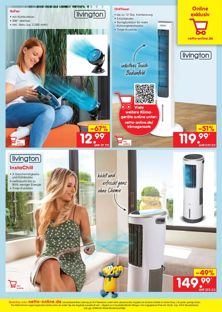 Aktueller Prospekt Netto Marken-Discount - Filial-Angebote - von 01.08 bis 06.08.2022 - strona 45 - produkty: akku, angebot, eis, klimagerät, ndk, Rauch, reis, Ti, timer, versandkostenfrei, ZTE