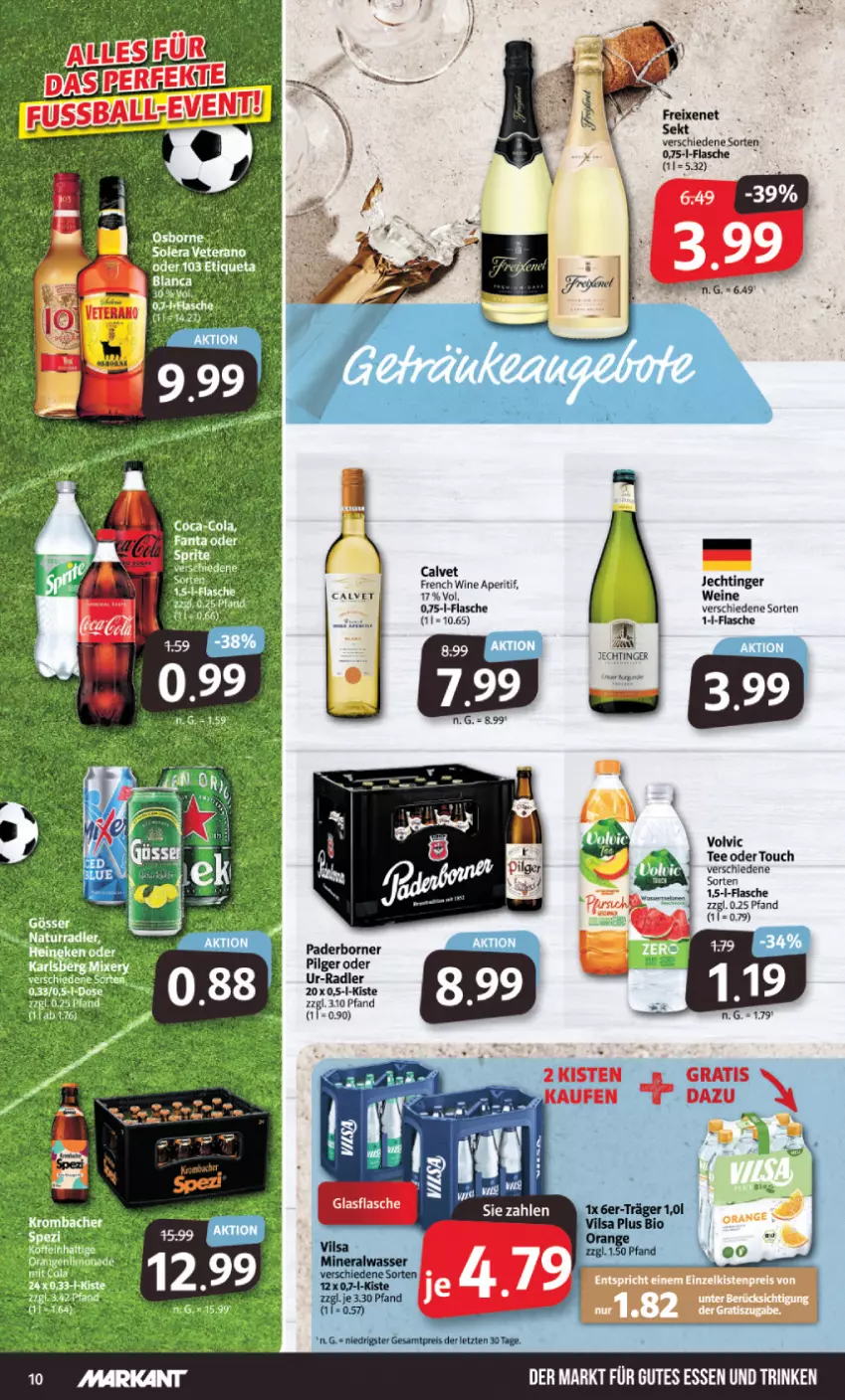 Aktueller Prospekt Markant - Prospekte - von 14.08 bis 19.08.2023 - strona 10 - produkty: aperitif, bio, eis, flasche, freixenet, gutes essen, LG, radler, reis, sekt, tee, Ti, vilsa, volvic, wein, weine, ZTE