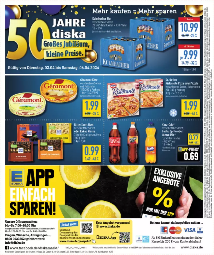 Aktueller Prospekt Diska - von 02.04 bis 06.04.2024 - strona 14 - produkty: aktionspreis, angebot, angebote, Astra, coca-cola, cola, deka, eis, ente, fanta, nuss, reis, ring, Roller, sac, Sport, sprite, Ti, uhr, usb, ZTE