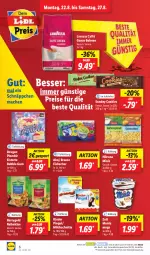 Gazetka promocyjna Lidl - Aktionsprospekt - Gazetka - ważna od 27.08 do 27.08.2022 - strona 6 - produkty: ahoj-brause, Becher, bohne, bohnen, brause, cookie, cookies, dovgan, eis, eisbecher, elle, hilcona, Käse, kerrygold, Kinder, kinder pingui, lavazza, mac, milch, Milchschnitte, monte, ndk, pingui, preisvorteil, Reibekäse, reis, Schal, Schale, schnäppchen, Sondey, teller, Ti, torte, zott, Zott Monte