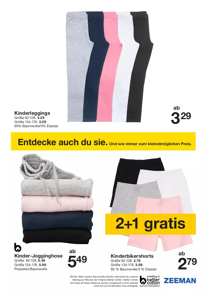 Aktueller Prospekt Zeeman - Prospekte - von 31.08 bis 13.09.2024 - strona 11 - produkty: Bau, baumwolle, bett, decke, eis, gin, hose, Jogginghose, Kinder, leggings, LG, reis, shorts, Ti, wolle