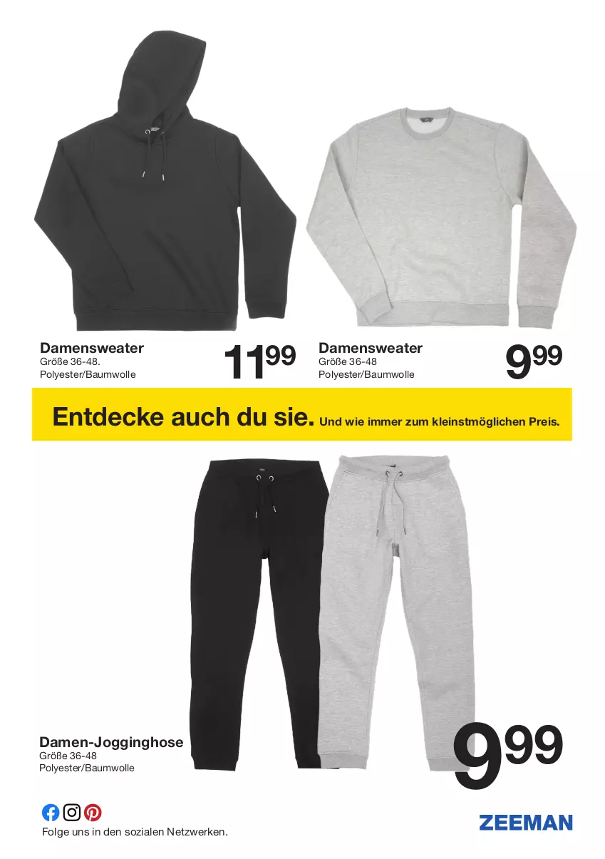 Aktueller Prospekt Zeeman - Prospekte - von 31.08 bis 13.09.2024 - strona 13 - produkty: Bau, baumwolle, decke, eis, gin, hose, Jogginghose, LG, reis, Sweater, wolle