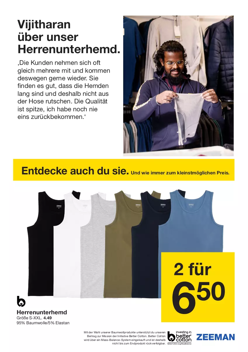 Aktueller Prospekt Zeeman - Prospekte - von 31.08 bis 13.09.2024 - strona 19 - produkty: Bau, baumwolle, beko, bett, decke, eis, hemd, hemden, hose, LG, reis, Ti, Unterhemd, wolle