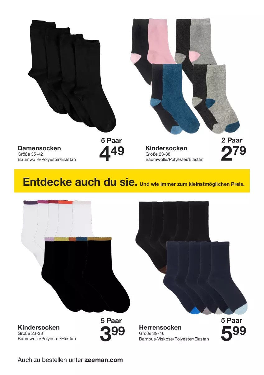 Aktueller Prospekt Zeeman - Prospekte - von 31.08 bis 13.09.2024 - strona 20 - produkty: bambus, Bau, baumwolle, decke, eis, elle, Herrensocken, Kinder, reis, socken, wolle